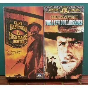 High Plains Drifter & For A Few Dollars More Clint Eastwood Western 2 VHS Tapes